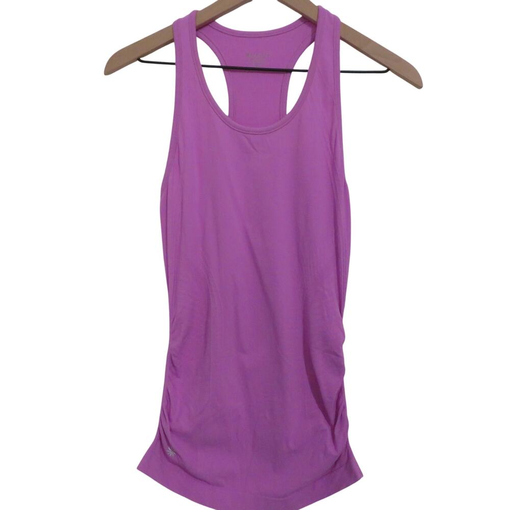Athleta Womens Sz XS Light Purple Sleeveless Tank Ruched Sides Racerback